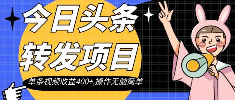 今日头条转发项目，单条视频收益400+,操作无脑简单【揭秘】-179创客网