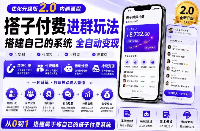 搭建群系统实战项目玩法，搭建整套付费进群系统，实现全天被动收益-179创客网