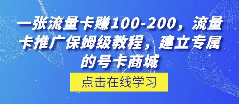 一张流量卡赚100-200，流量卡推广保姆级教程，建立专属的号卡商城-179创客网
