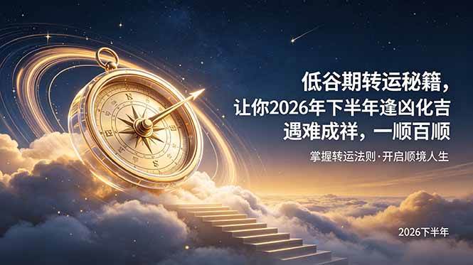 （19024期）付费文章：低谷期转运秘籍，让你2026年下半年逢凶化吉，遇难成祥，一顺百顺。-179创客网