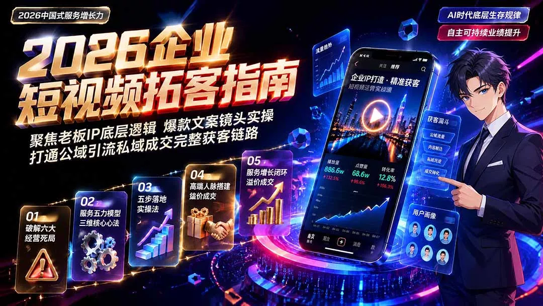 2026AI时代服务增长力实战课-无水印｜五力模型三维心法教学，破解门店客源流失低价内卷实现长效业绩增长-179创客网