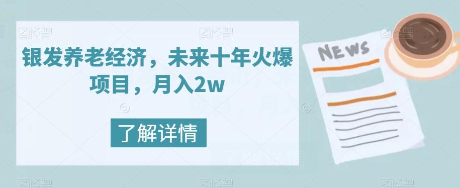 银发养老经济，未来十年火爆项目，月入2w【揭秘】-179创客网
