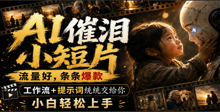 AI催泪小短片，流量好，条条爆款，工作流+提示词统统交给你，小白轻松上手-179创客网