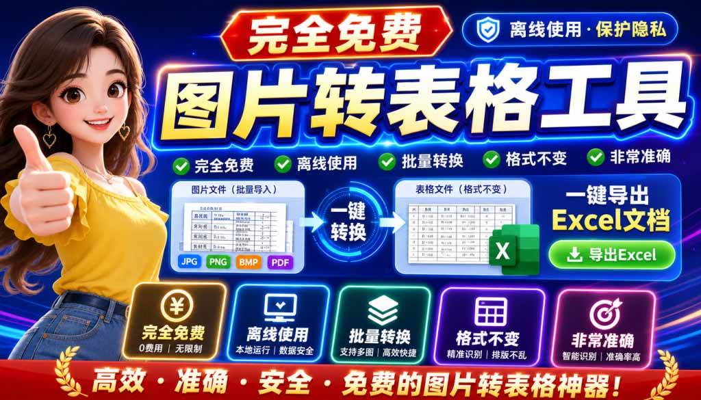 （19972期）图片表格识别提取工具，支持一键从图片中智能提取表格并导出Excel文件，可离线免网运行，FastTableOCR-179创客网
