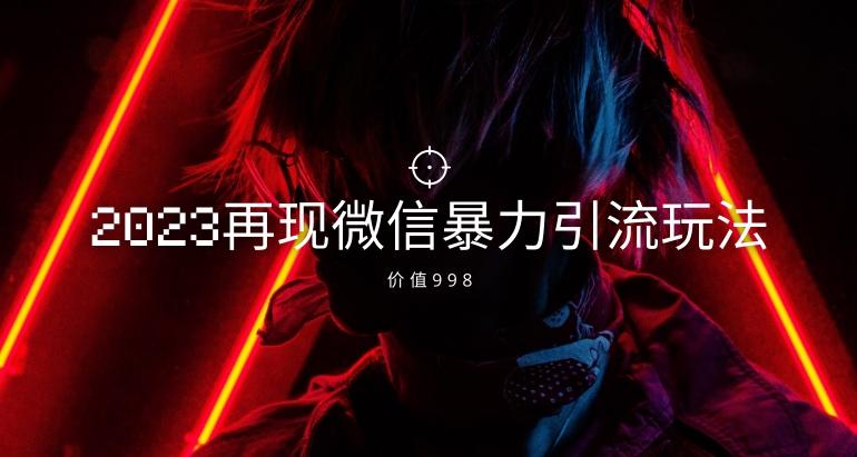 价值998元2023最新微信暴力引流玩法，日引流50-100+-179创客网