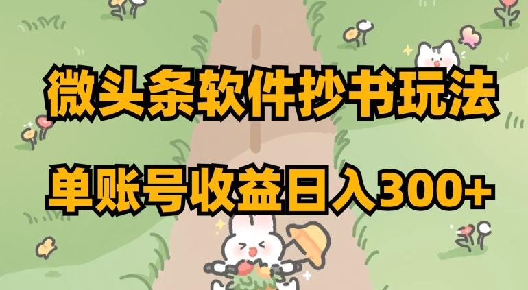 微头条软件抄书玩法，单账号收益日入300+【揭秘】-179创客网