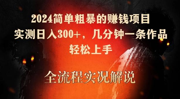 2024简单粗暴的赚钱项目，实测日入300+，几分钟一条作品，轻松上手【揭秘】-179创客网
