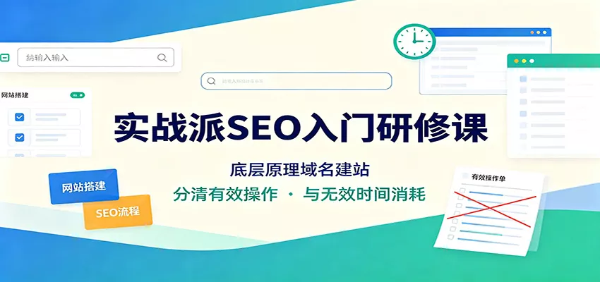 实战派SEO入门研修课：底层原理域名建站，分清有效操作与无效时间消耗-179创客网