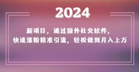 2024新项目，通过国外社交软件，快速涨粉精准引流，轻松做到月入上万【揭秘】-179创客网