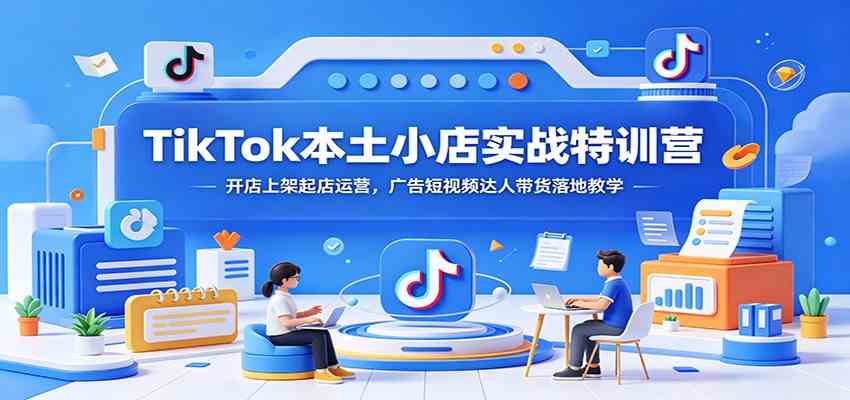 TikTok本土小店实战特训营：开店上架起店运营，广告短视频达人带货落地教学-179创客网