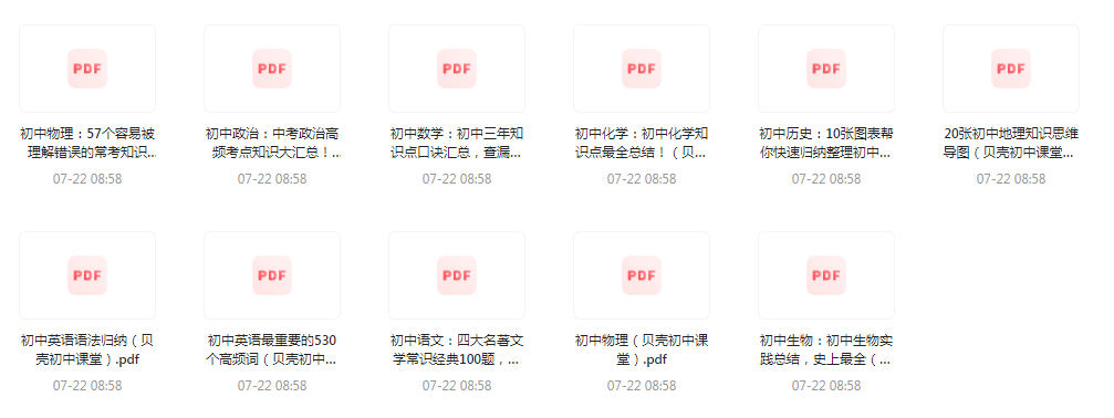 初中全科知识清单资料-179创客网