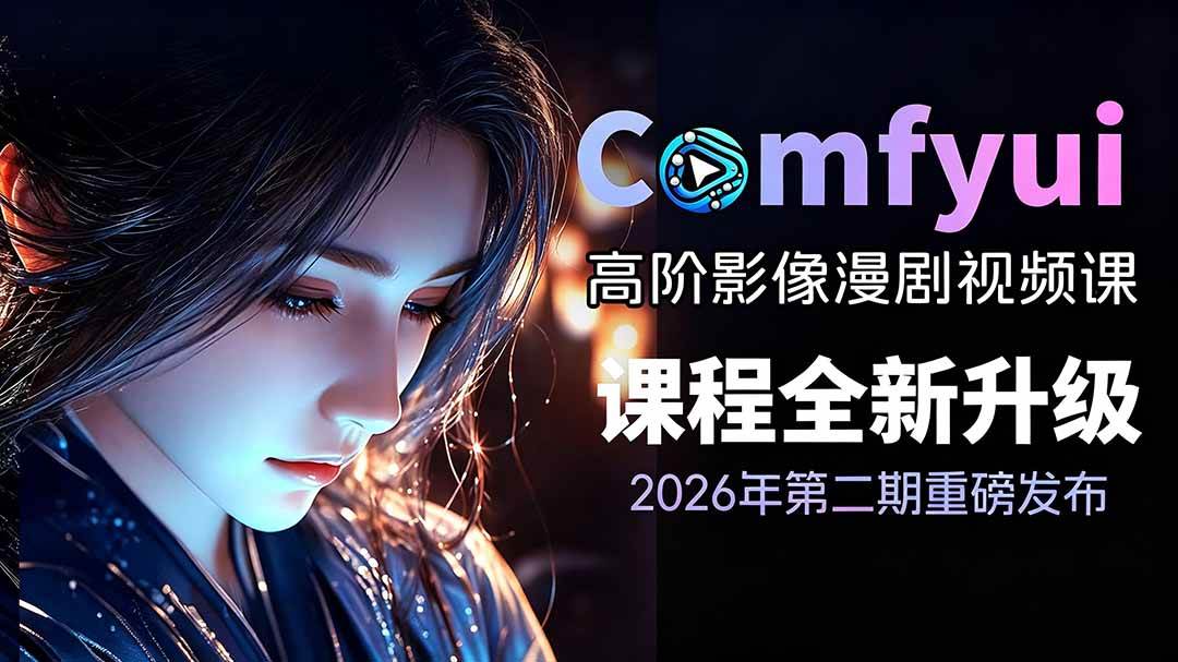 （19222期）2026ComfyUI高阶漫剧视频课2.0，云端本地双端部署，FLUX千问Wan2.2全模型工作流完整教学-179创客网