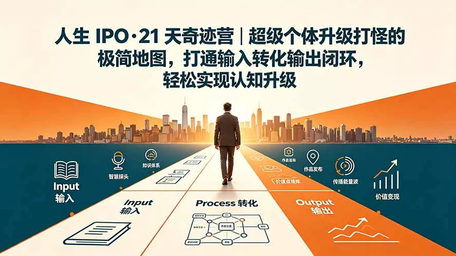 人生 IPO-21 天奇迹营｜超级个体升级打怪的极简地图，打通输入转化输出闭环，轻松实现认知升级-179创客网