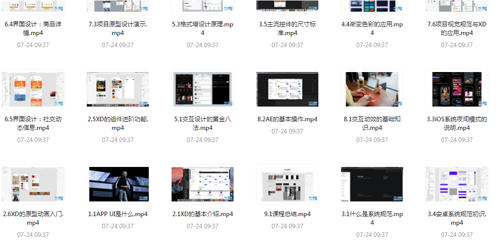UI设计师入门指南全套课程 从入门到精通（视频课程+课件）-网创资源
