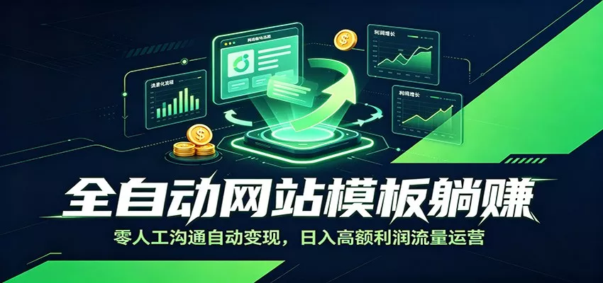 全自动网站模板躺赚：零人工沟通自动变现，日入高额利润流量运营-179创客网