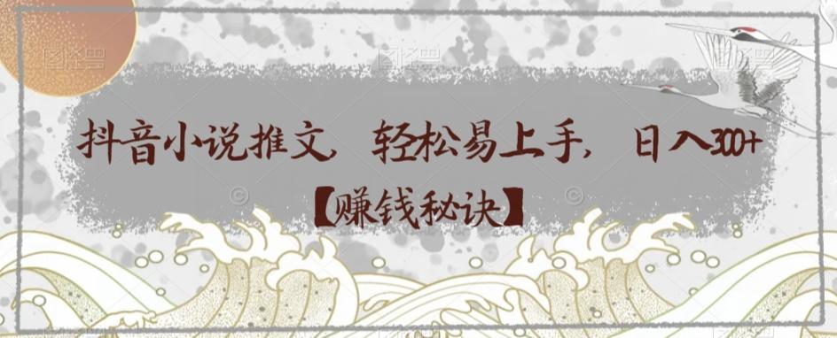 抖音小说推文，轻松易上手，日入300+【赚钱秘诀】-179创客网