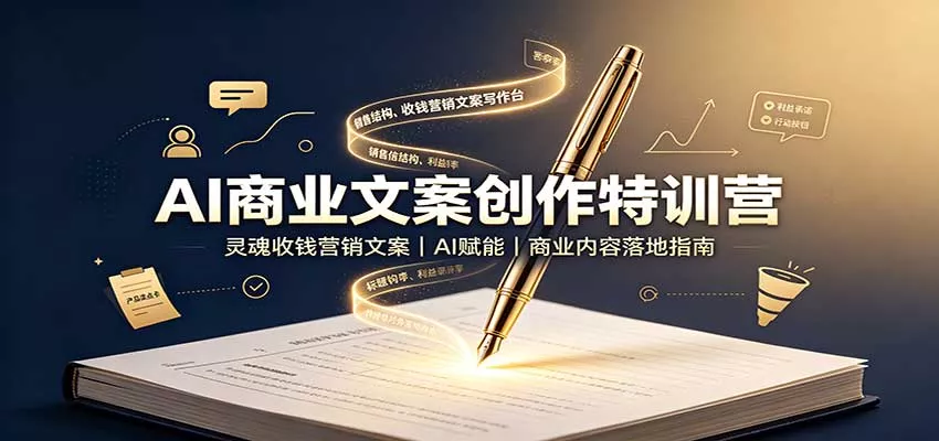 AI商业文案创作特训营：灵魂收钱营销文案，AI赋能，商业内容落地指南-179创客网