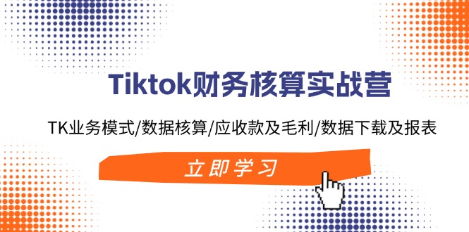 Tiktok财务核算实战营：TK业务模式/数据核算/应收款及毛利/数据下载及报表-179创客网