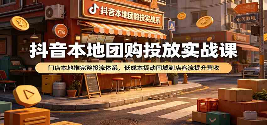 抖音本地团购投放实战课：门店本地推完整投流体系，低成本撬动同城到店客流提升营收-179创客网