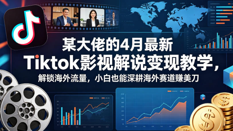 某大佬的4月最新Tiktok影视解说变现教学，解锁海外流量，小白也能深耕海外赛道賺美刀（更新）-179创客网