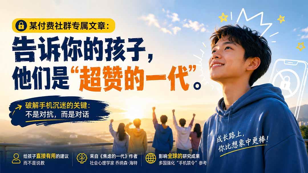 （20222期）某付费社群专属文章：告诉你的孩子，他们是“超赞的一代”。-179创客网