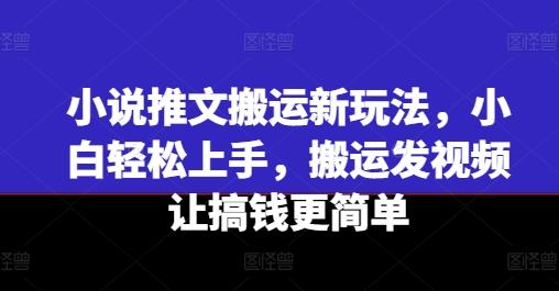 小说推文搬运新玩法，小白轻松上手，搬运发视频让搞钱更简单-179创客网
