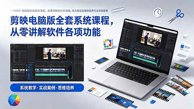 （18926期）剪映电脑版全套系统课程，从零讲解软件各项功能，结合海量实战案例培养专业剪辑思维-179创客网