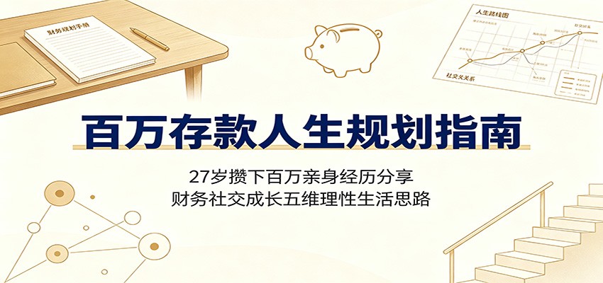 百万存款人生规划指南：27岁攒下百万亲身经历分享，财务社交成长五维理性生活思路-179创客网