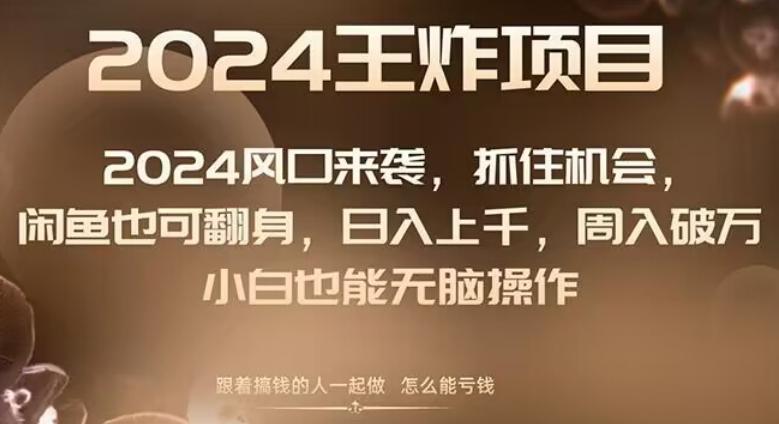2024风口项目来袭，抓住机会，闲鱼也可翻身，日入上千，周入破万，小白也能无脑操作-179创客网
