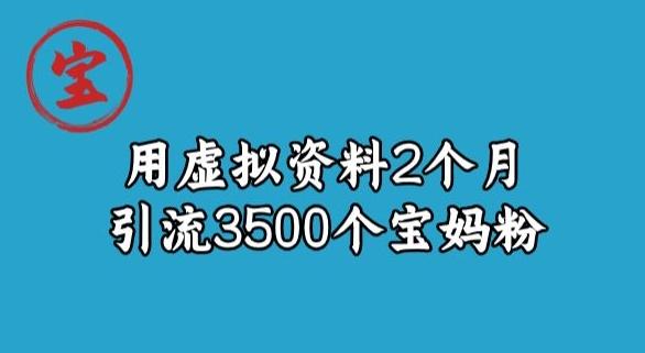 宝哥虚拟资料项目，2个月引流3500个宝妈粉-179创客网