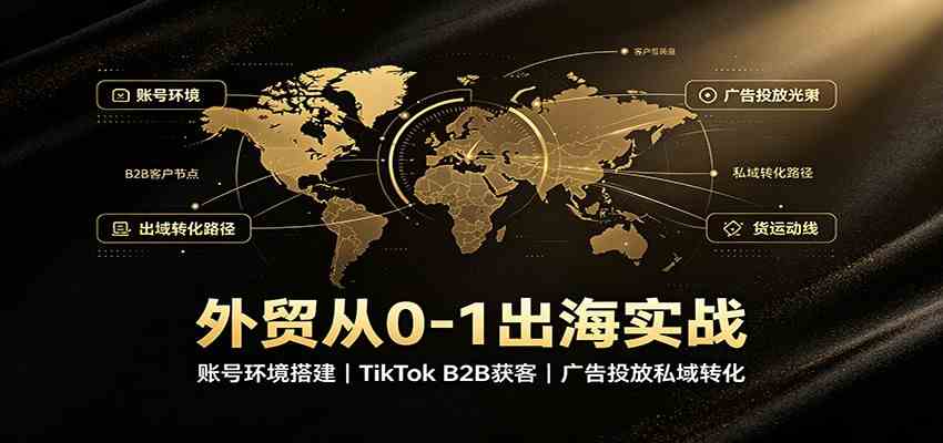 外贸从0-1出海实战：账号环境搭建，TikTok B2B获客，广告投放私域转化-179创客网