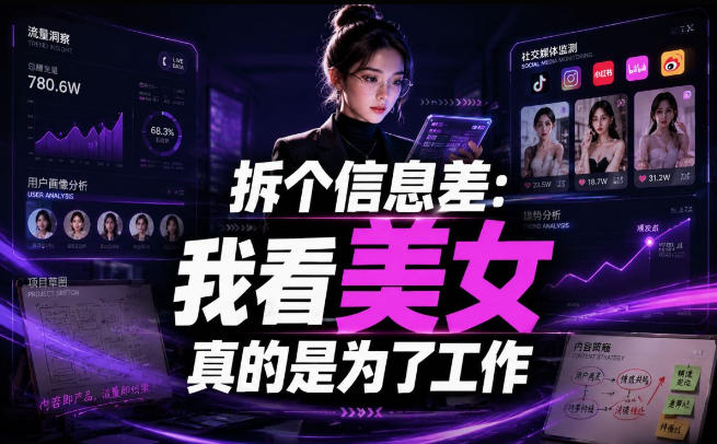 【理直气壮】我给看美女找了一个非常恰当的理由，信息差项目-179创客网