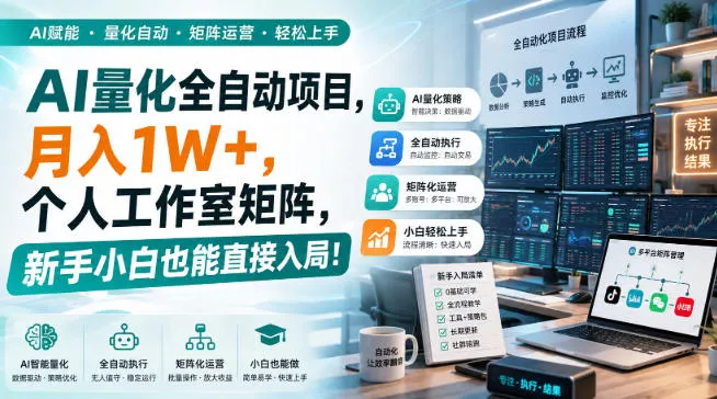 AI黄金量化玩法，新手低成本入局的最佳跳板，月收益轻松万元！-179创客网