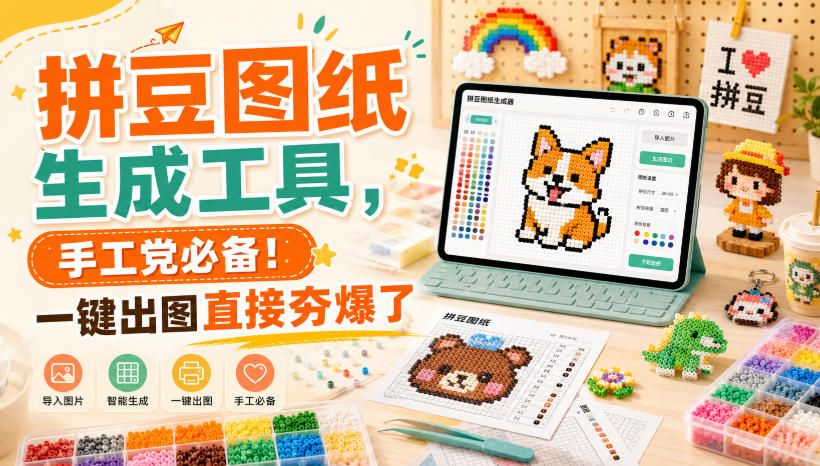 拼豆图纸生成工具，手工党必备！一键出图直接夯爆了-179创客网