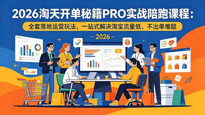 （19579期）2026淘天开单秘籍PRO实战陪跑课程-更新：全套落地运营玩法，一站式解决淘宝流量低、不出单难题-179创客网
