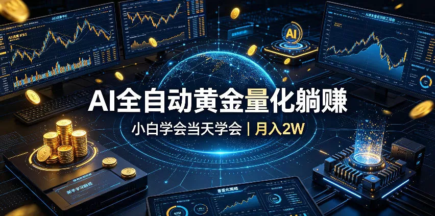 AI全自动黄金量化躺賺：小白学会当天学会，月入2W！【揭秘】-179创客网