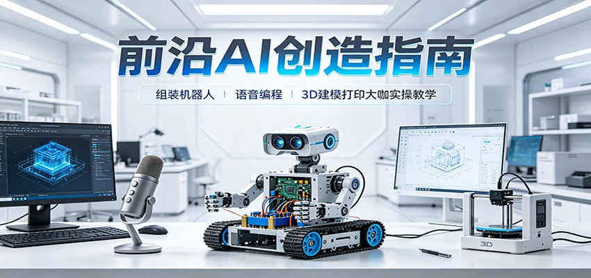 前沿AI创造指南：组装机器人、语音编程、3D建模打印大咖实操教学-179创客网