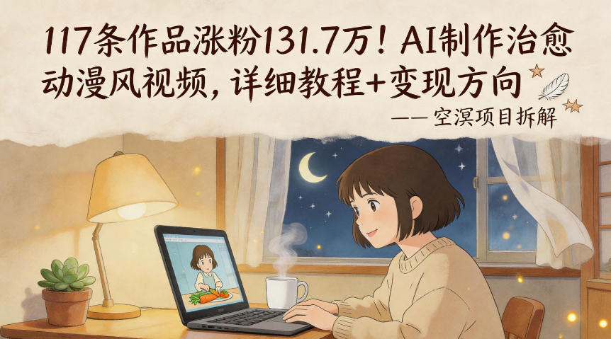 117条作品涨粉131.7W！AI制作治愈动漫风视频，详细教程+变现方向-179创客网