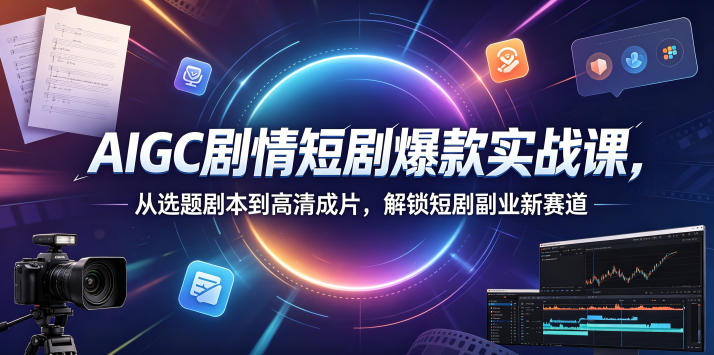 AIGC剧情短剧爆款实战课，从选题剧本到高清成片，解锁短剧副业新赛道（更新0906）-179创客网