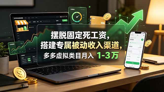 （19166期）摆脱固定死工资，搭建专属被动收入渠道，多多虚拟类目月入 1-3 万-179创客网