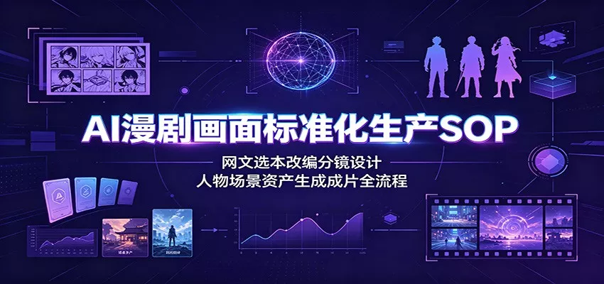 AI漫剧画面标准化生产SOP：网文选本改编分镜设计，人物场景资产生成成片全流程-179创客网