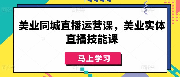 美业同城直播运营课，美业实体直播技能课-179创客网