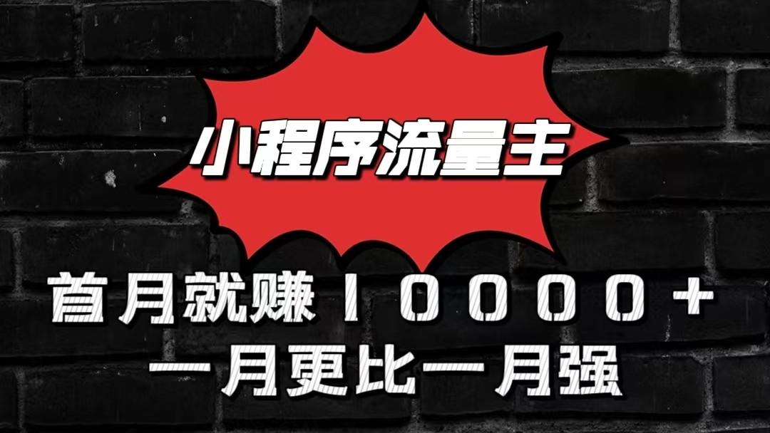 小程序流量主首月就赚10000+，一月更比一月强！小本创业首选-179创客网