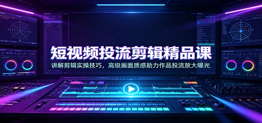 短视频投流剪辑精品课：讲解剪辑实操技巧，高级画面质感助力作品投流放大曝光-179创客网