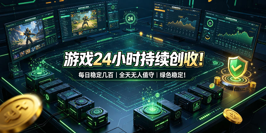 游戏24小时持续创收！每日稳定几百，全天无人值守，绿色稳定！【揭秘】-179创客网