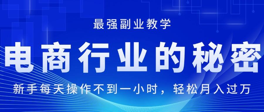 电商行业的秘密，新手每天操作不到一小时，月入过万轻轻松松，最强副业…-179创客网