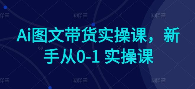 Ai图文带货实操课，新手从0-1 实操课-179创客网