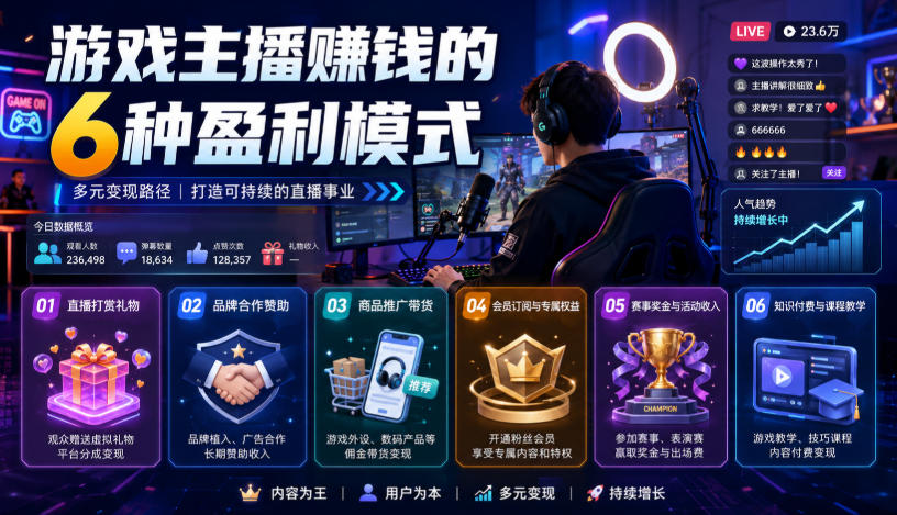 付费文章：游戏主播賺钱的6种盈利模式-179创客网