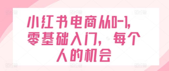 小红书电商从0-1，零基础入门，每个人的机会-179创客网