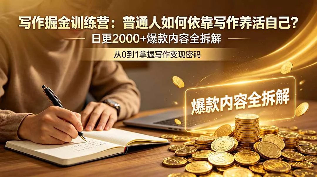 写作掘金训练营：普通人如何依靠写作养活自己？日更2000+爆款内容全拆解-179创客网